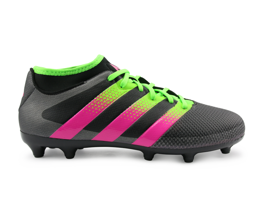 adidas Men's ACE 16.3 Primemesh FG/AG Black/Solar Green/Shock Pink