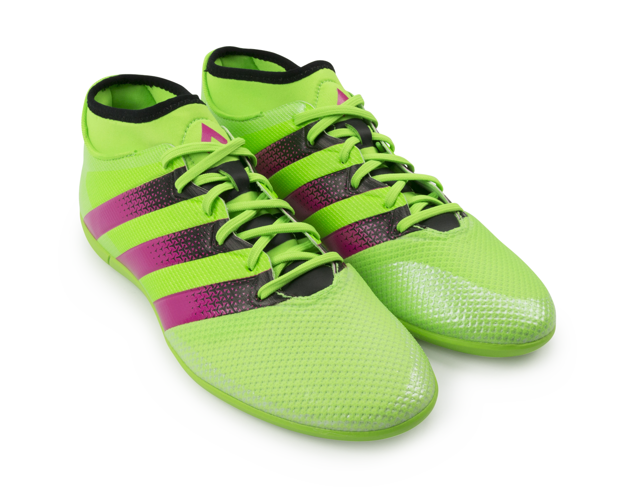 adidas Men's ACE 16.3 Primemesh Indoor Soccer Shoes Solar Green/Shock Pink/Black