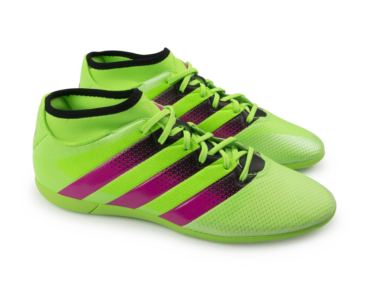 adidas Men's ACE 16.3 Primemesh Indoor Soccer Shoes Solar Green/Shock Pink/Black