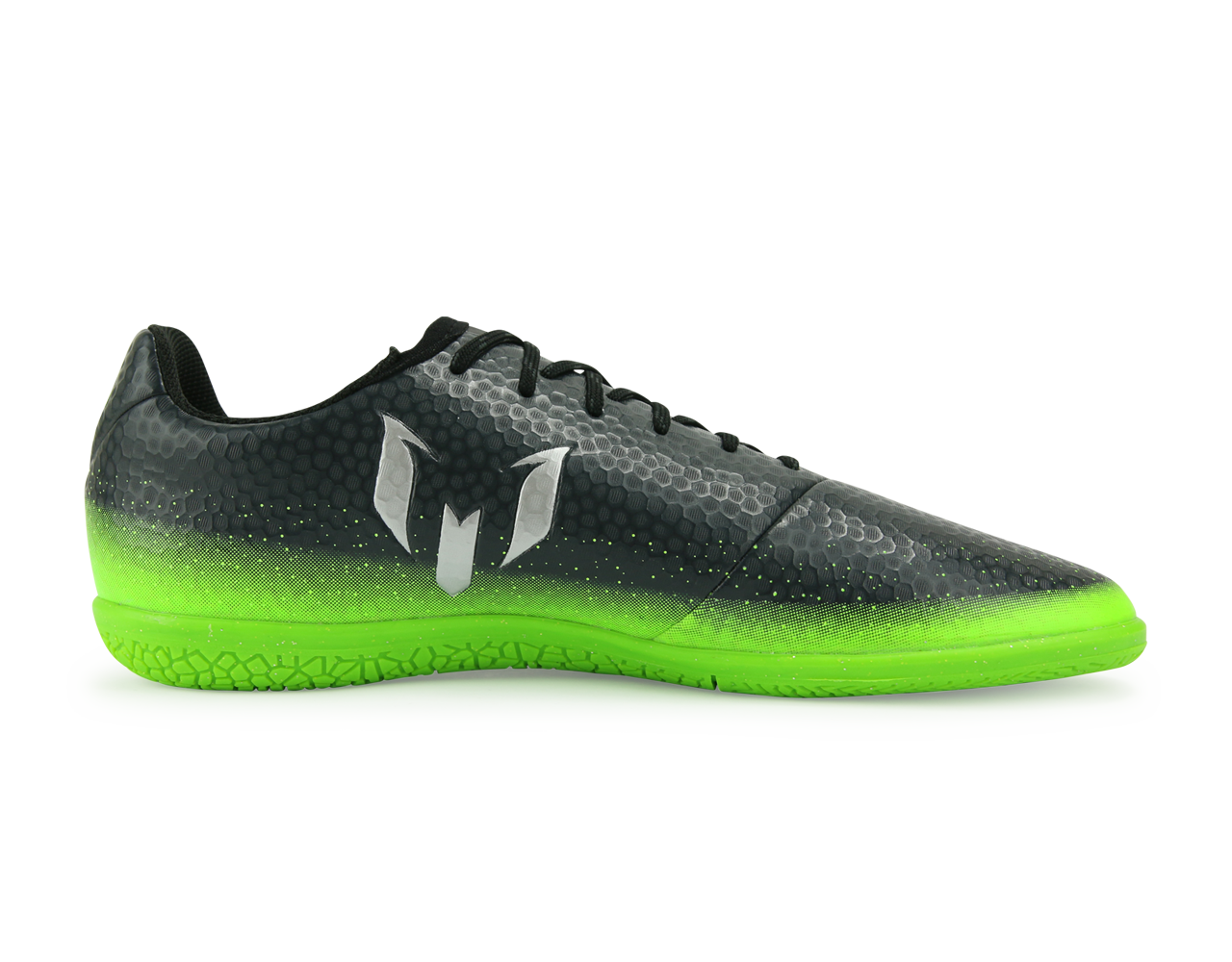 adidas Kids Messi 16.3 Indoor Soccer Shoes Dark Grey/Silver Metalic/Solar Green