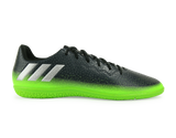 adidas Kids Messi 16.3 Indoor Soccer Shoes Dark Grey/Silver Metalic/Solar Green