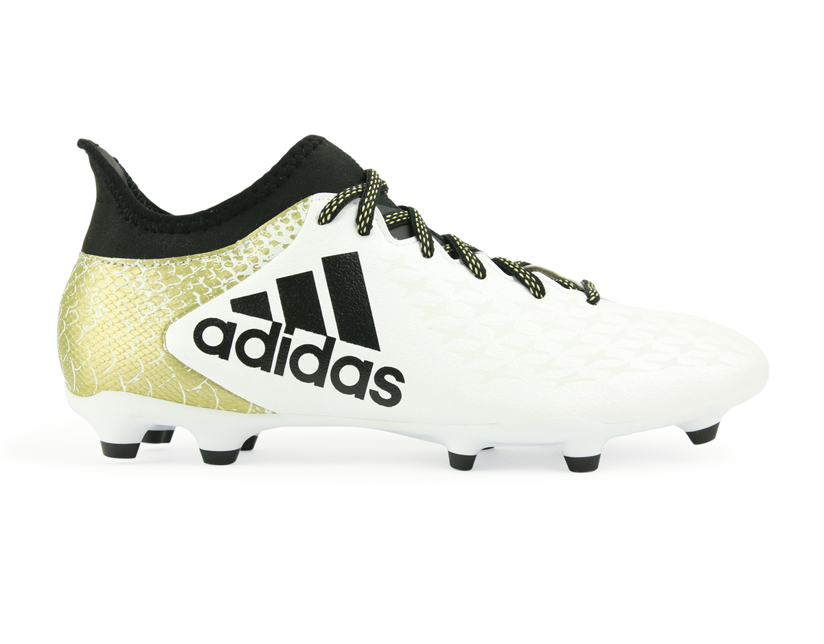 fout Ironisch schakelaar adidas Men's X 16.3 FG/AG White/Core Black/Gold Metalic – Azteca Soccer