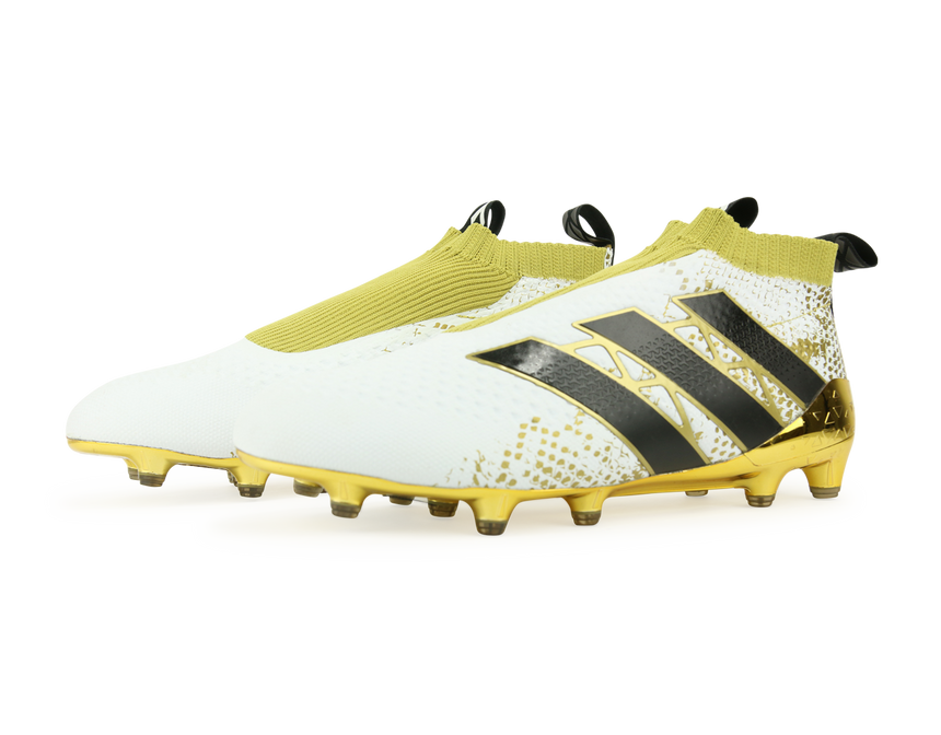 adidas Men's ACE 16+ PURECONTROL FG White/Core Black/Gold Metalic