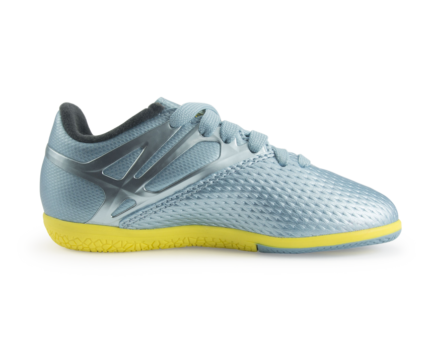 adidas Kids Messi 15.3 Indoor Soccer Shoes Matte Ice Metallic/Bright Yellow/Black