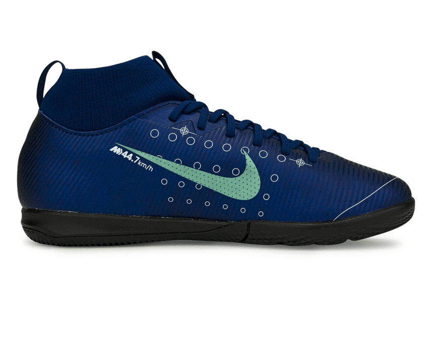 Nike Kids Mercurial Superfly 7 Academy MDS Indoor Soccer Shoes Blue Void/Barely Volt/White