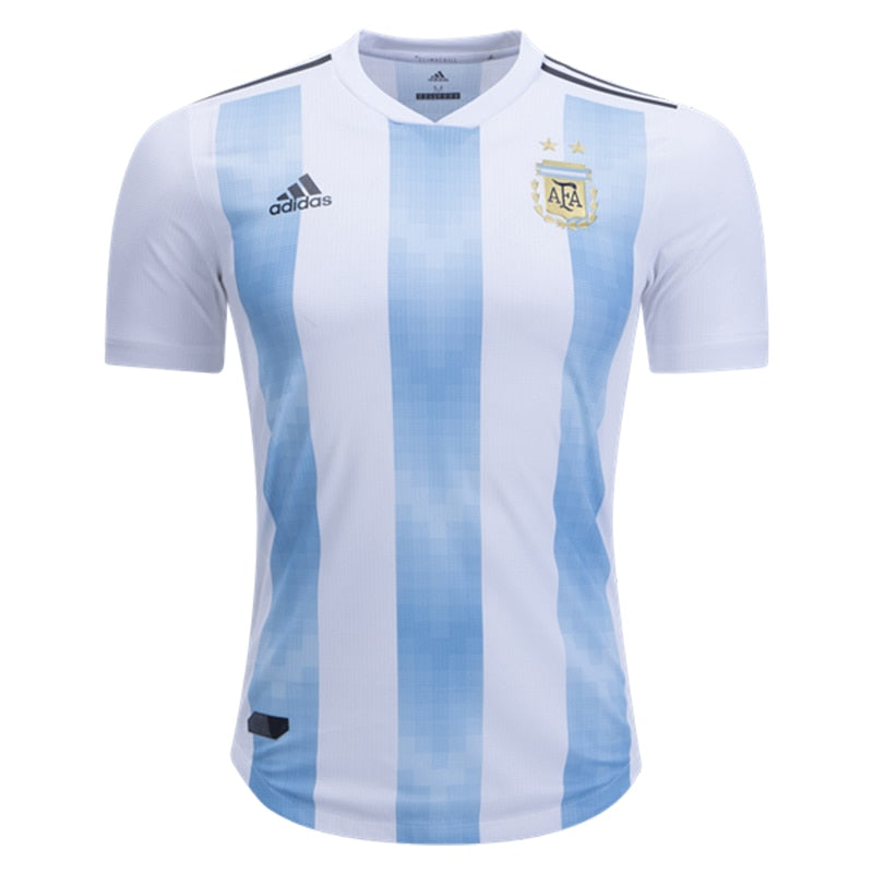 adidas Men's Argentina 18/19 Authentic Home Jersey White/Clear Blue