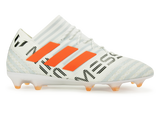 adidas Men's Nemeziz Messi 17.1 FG White/Solar Orange/Clear Grey