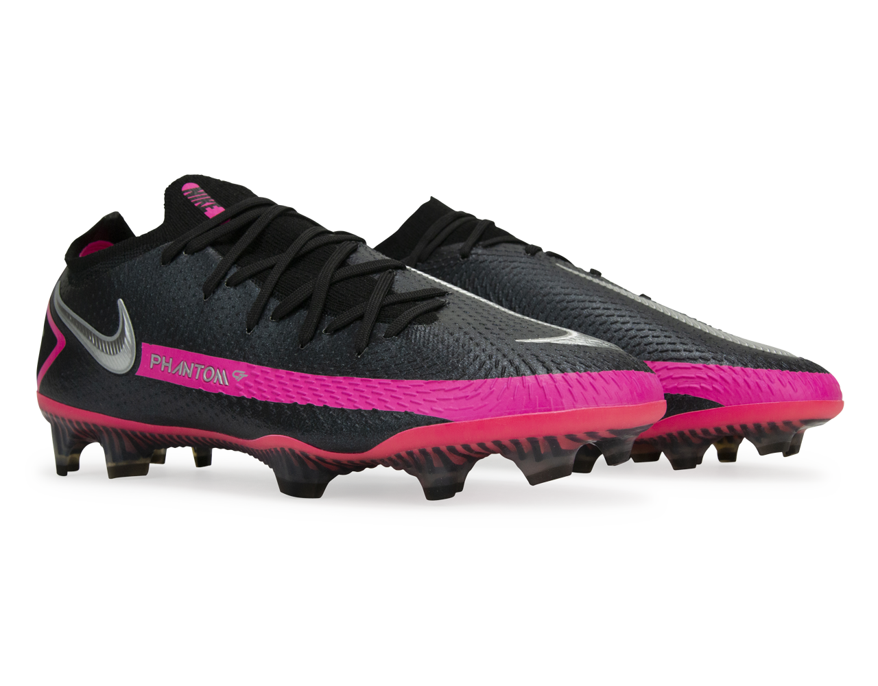 Nike Men's Phantom GT Elite FG Black/Pink Blast/Metallic Silver