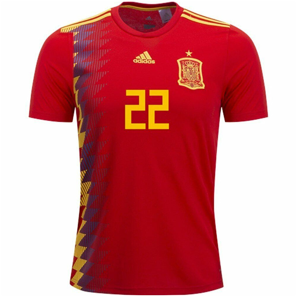 adidas Men's Spain 18/19 Isco Home Jersey Red/Bold Gold