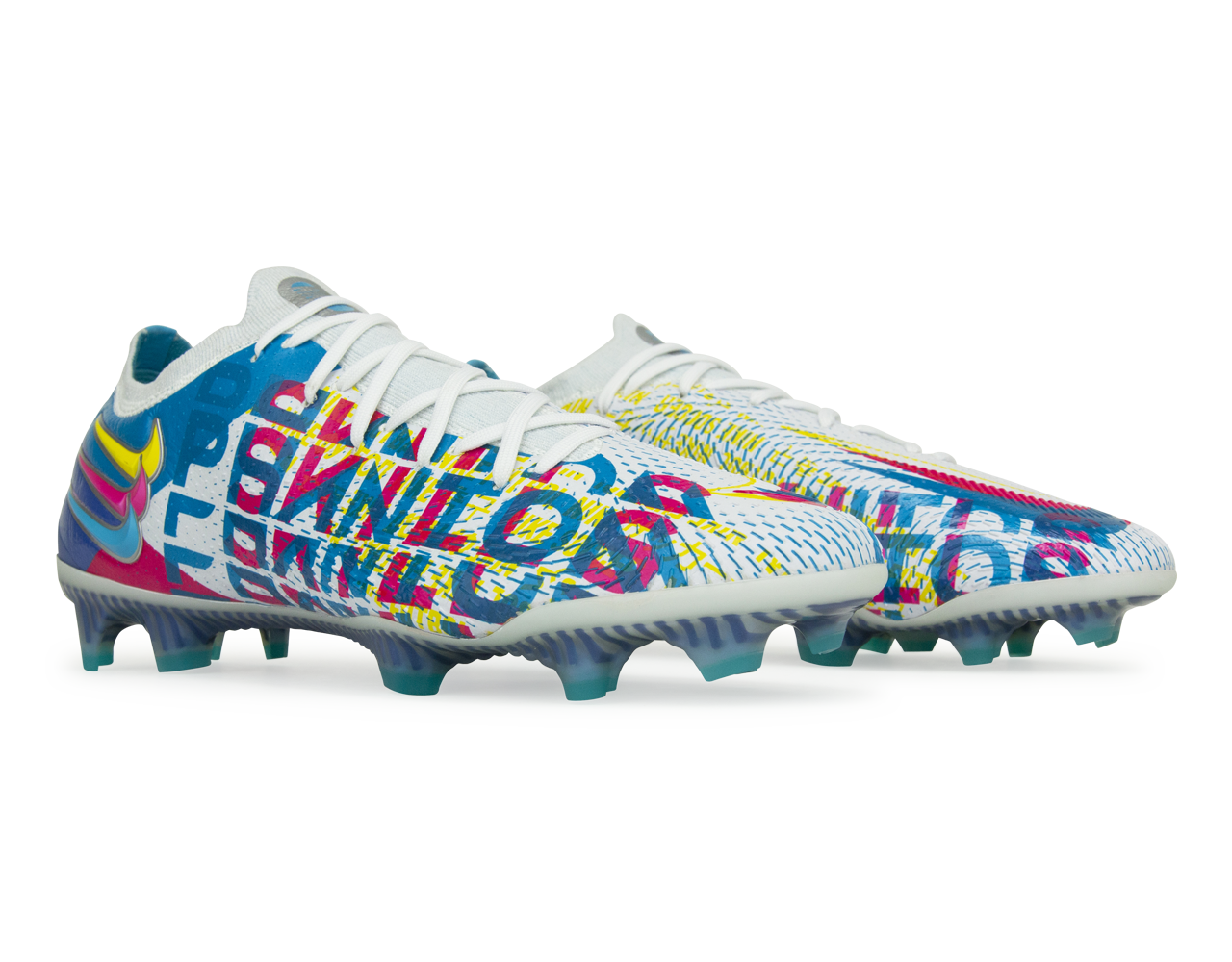 Nike Men's Phantom GT Elite 3D FG White/Pink/Yellow/Blue