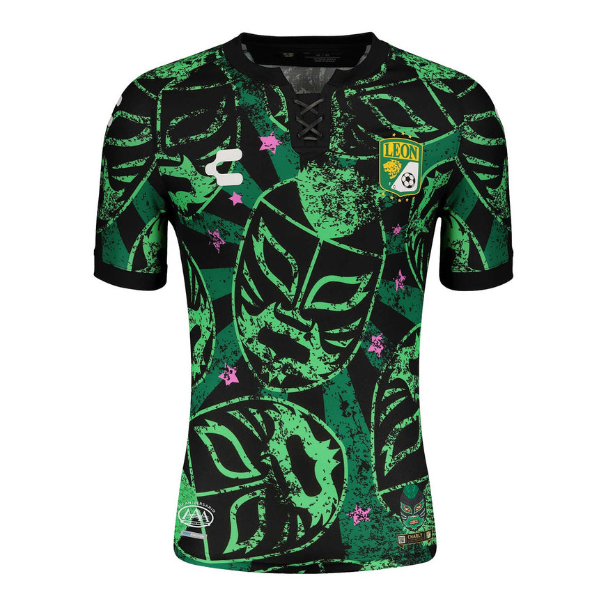 Charly Men's León Jersey Luchador 2021/22 Green/Black front