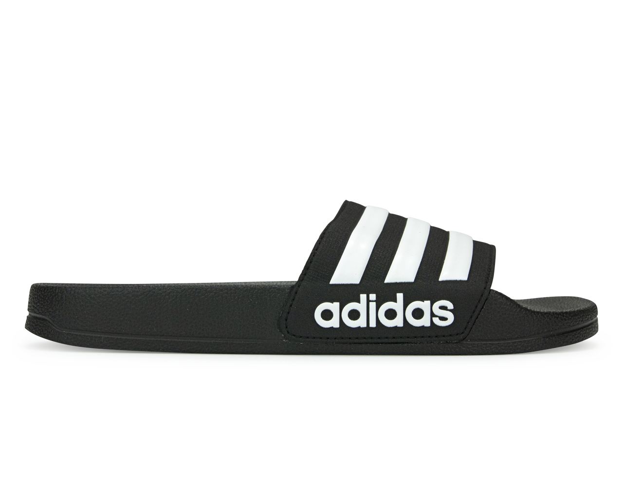 adidas Kids Adilette Shower Slides Black/White Side View