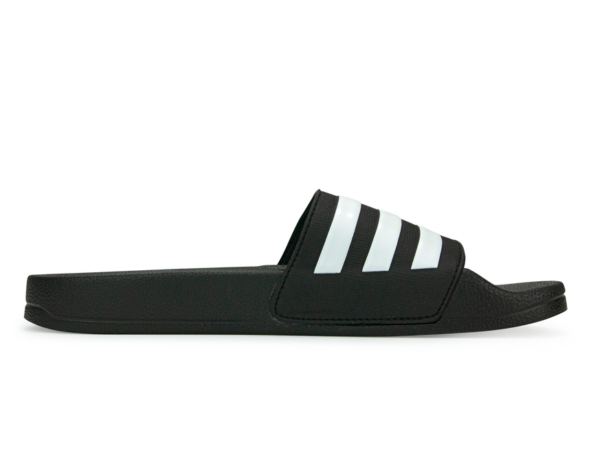 adidas Kids Adilette Shower Slides Black/White Side View 2