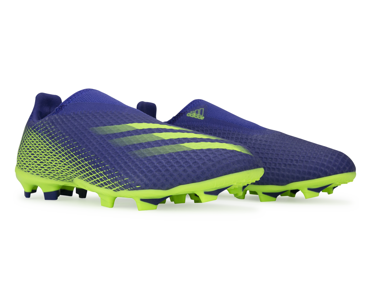 adidas Kids X Ghosted.3 Laceless FG Energy Ink/Signal Green Together