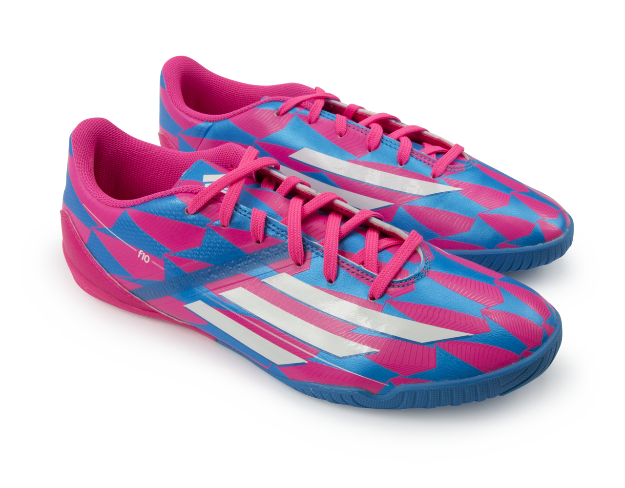 Adidas Men's F10 (Messi) Indoor Soccer Shoes Solar Pink/White/Solar Blue