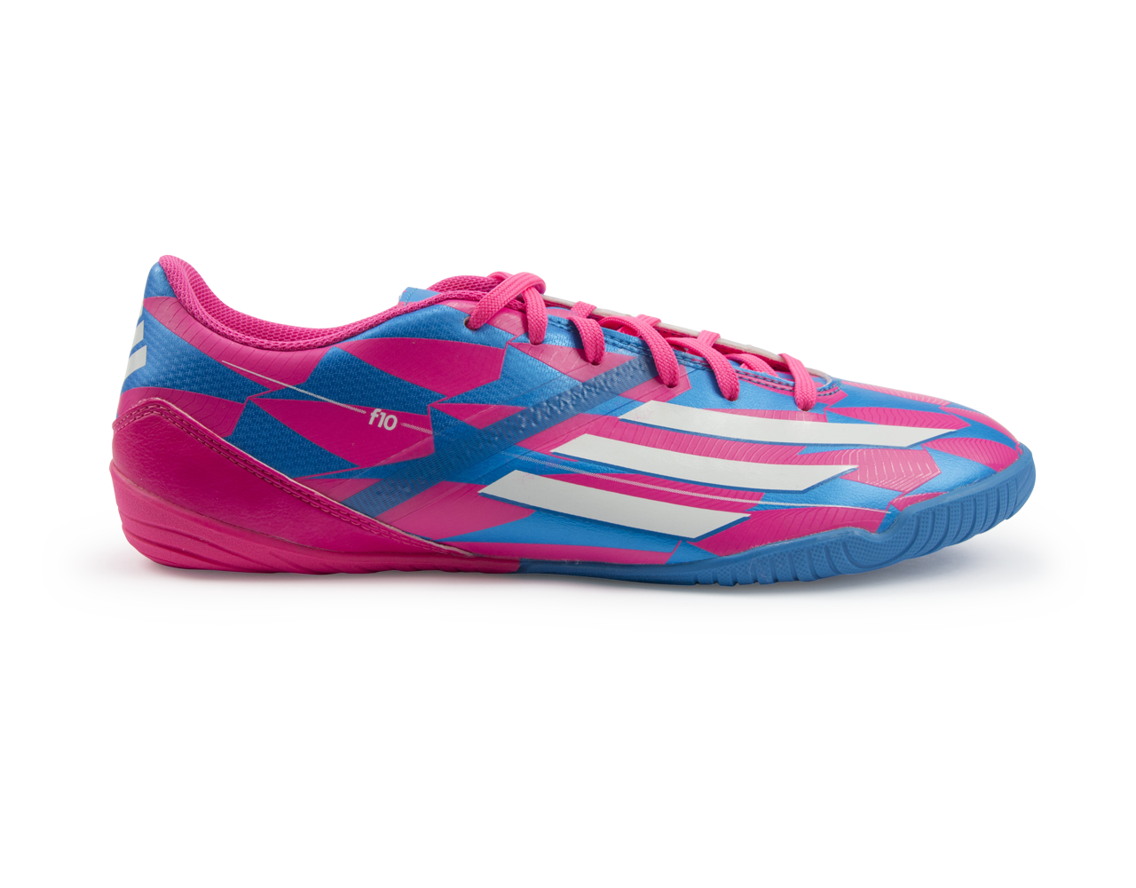 Adidas Men's F10 (Messi) Indoor Soccer Shoes Solar Pink/White/Solar Blue