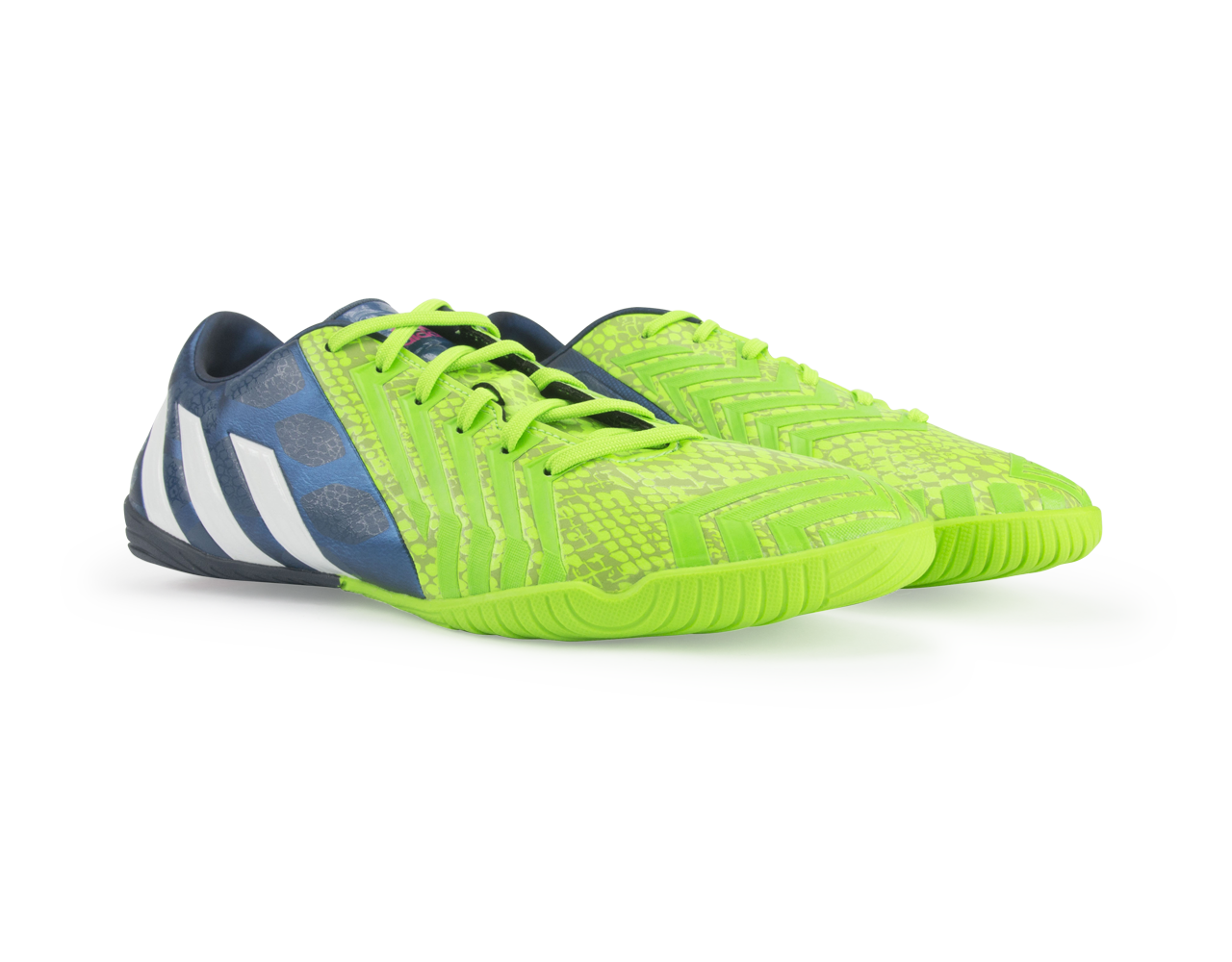 adidas Men's Predator Absolado Instinct Indoor Soccer Shoes Rich Blue/Running White/Neon Green