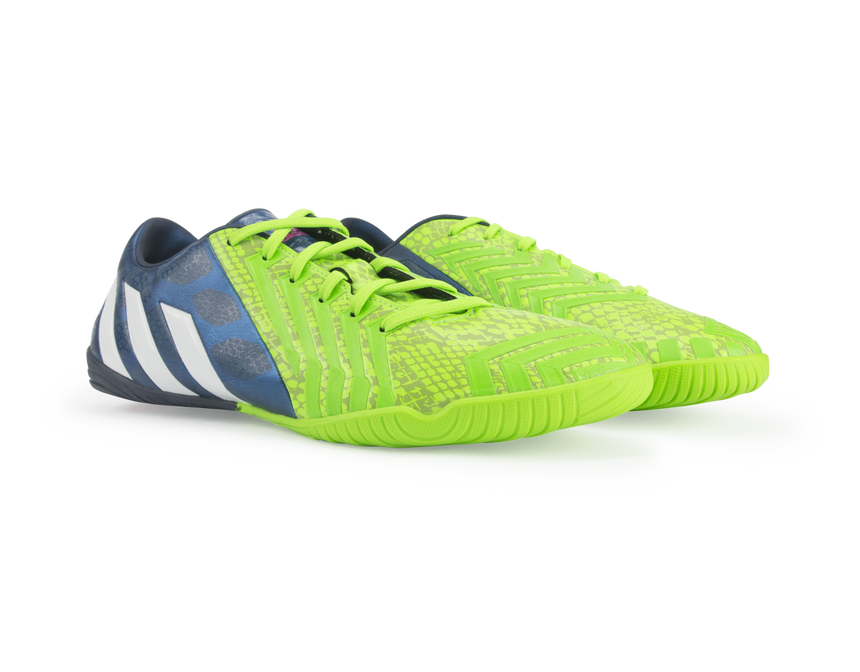 adidas Men's Predator Absolado Instinct Indoor Soccer Shoes Rich Blue/Running White/Neon Green