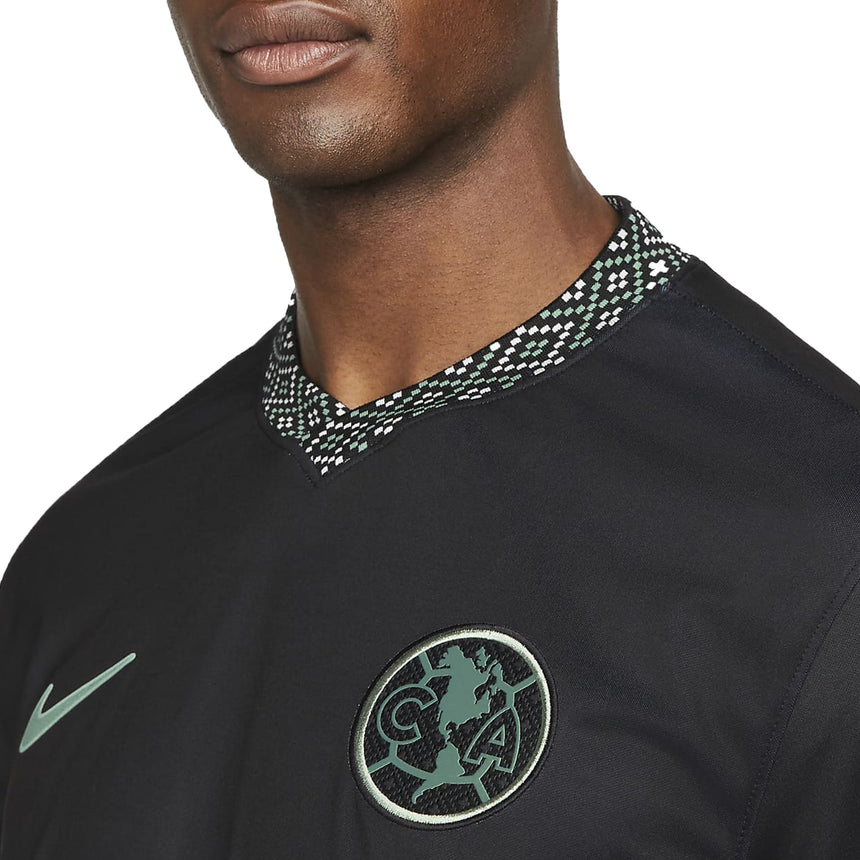 Nike Mens Club America 2022 Third Jersey Black/Teal Closeup