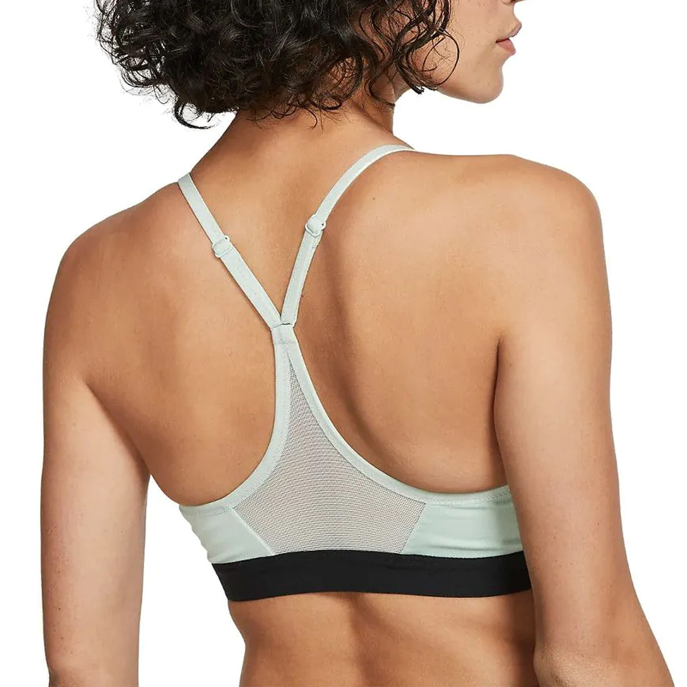 Nike Womens Indy DriFIT VNeck Sports Bra Pistachio Frost/Black Back
