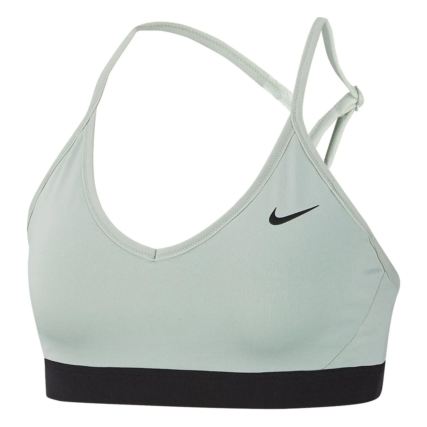 Nike Womens Indy DriFIT VNeck Sports Bra Pistachio Frost/Black Front