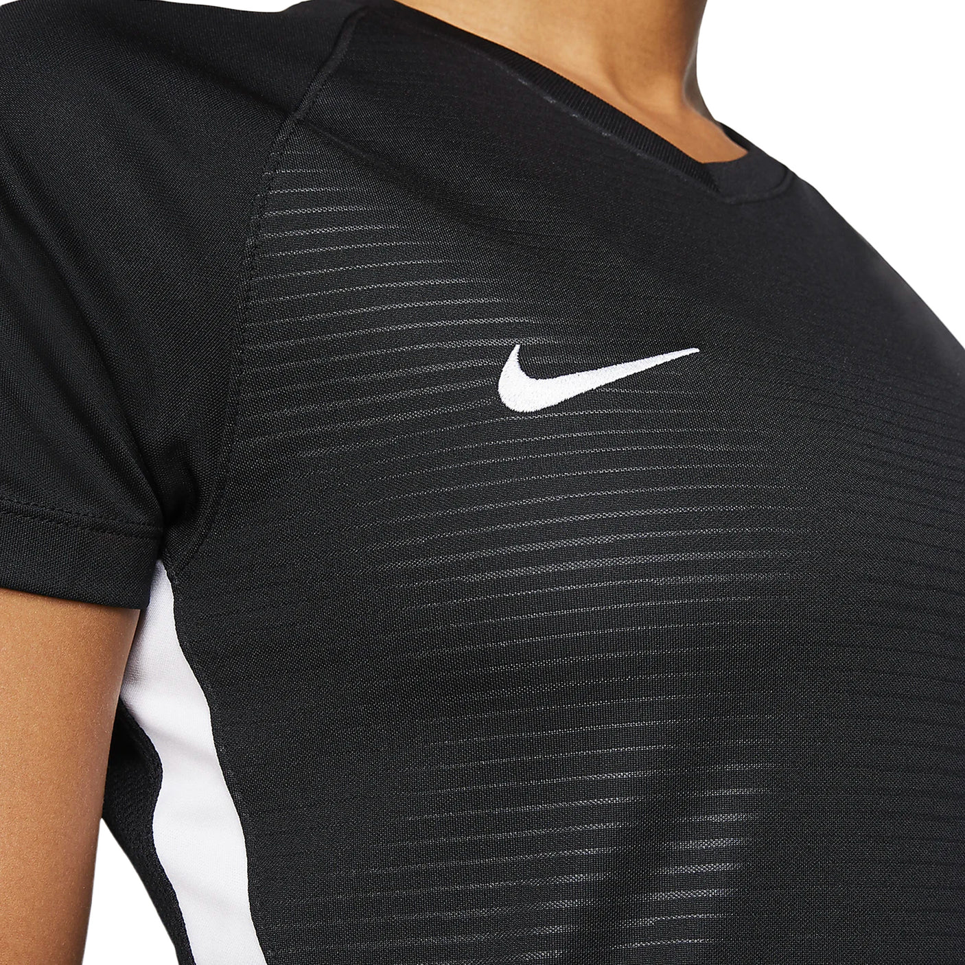 Nike Women's Tiempo Premier Jersey Black/White Front Nike Logo