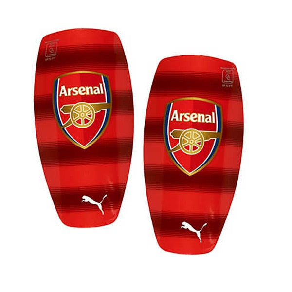 PUMA Men's Arsenal FC Stripe Shin Guards High Risk Red