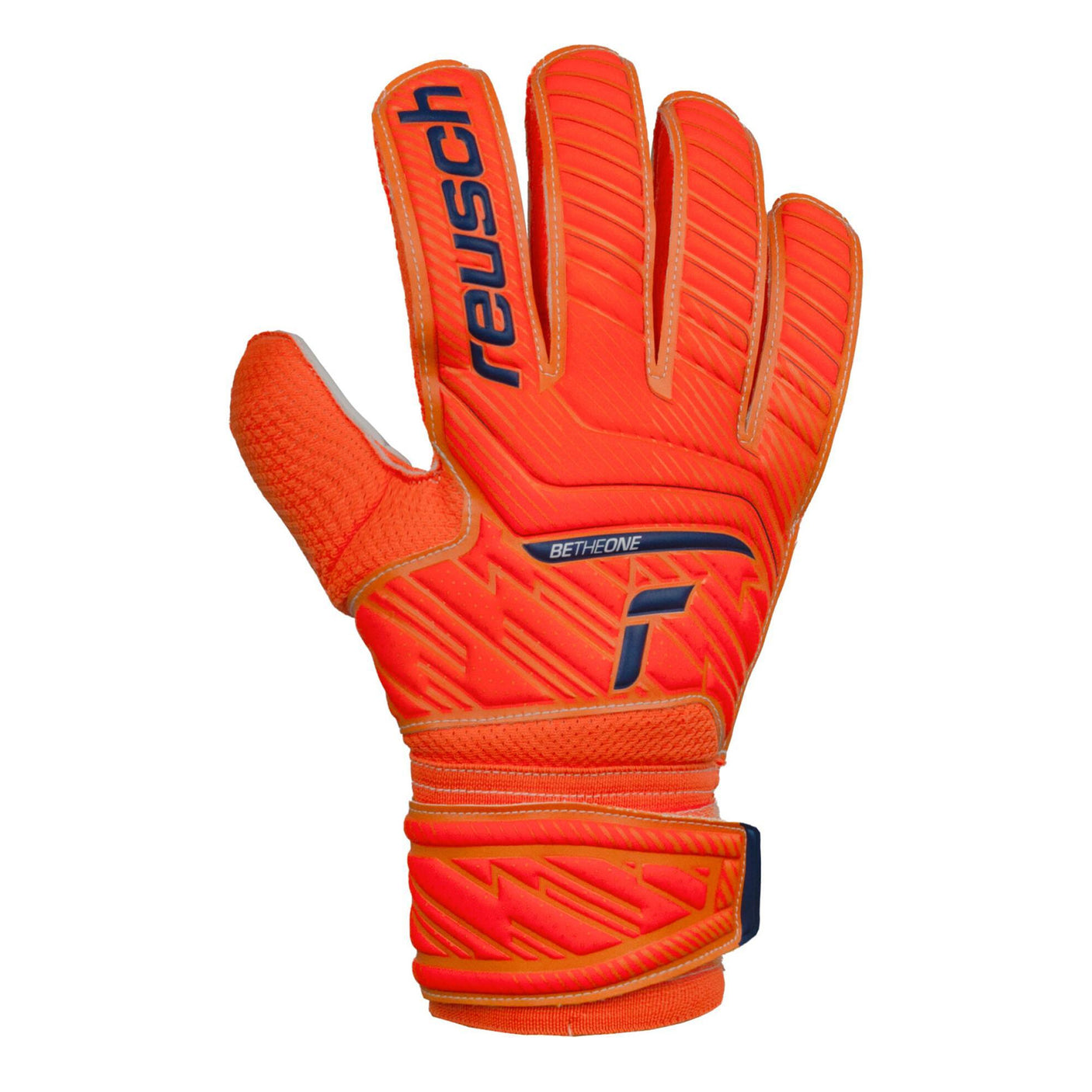 Reusch Mens Goalkeeper Attrakt Solid Gloves Orange/Blue Left