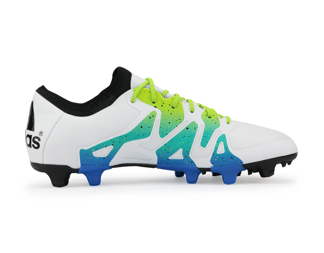 adidas Men's X 15.1 FG/AG White/Solar Slime/Blue