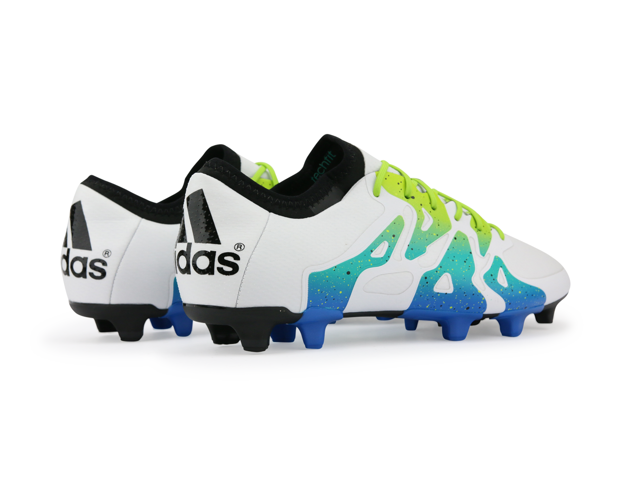 adidas Men's X 15.1 FG/AG White/Solar Slime/Blue