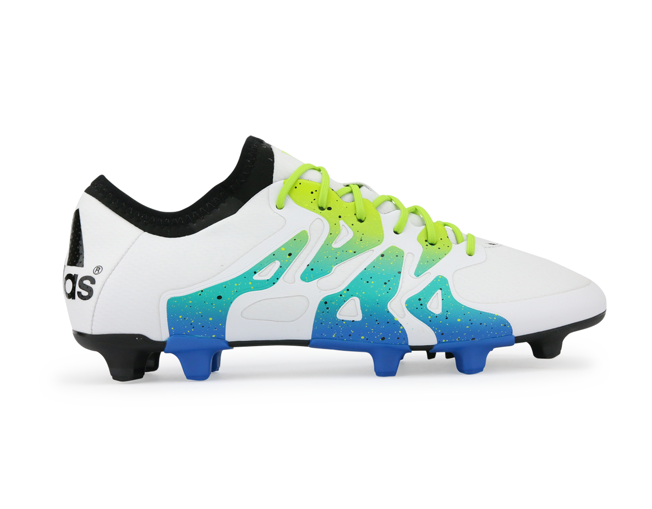 adidas Men's X 15.1 FG/AG White/Solar Slime/Blue