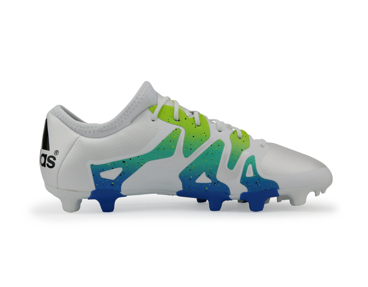 adidas Men's X 15.2 FG/AG White/Core Black/Solar Slime