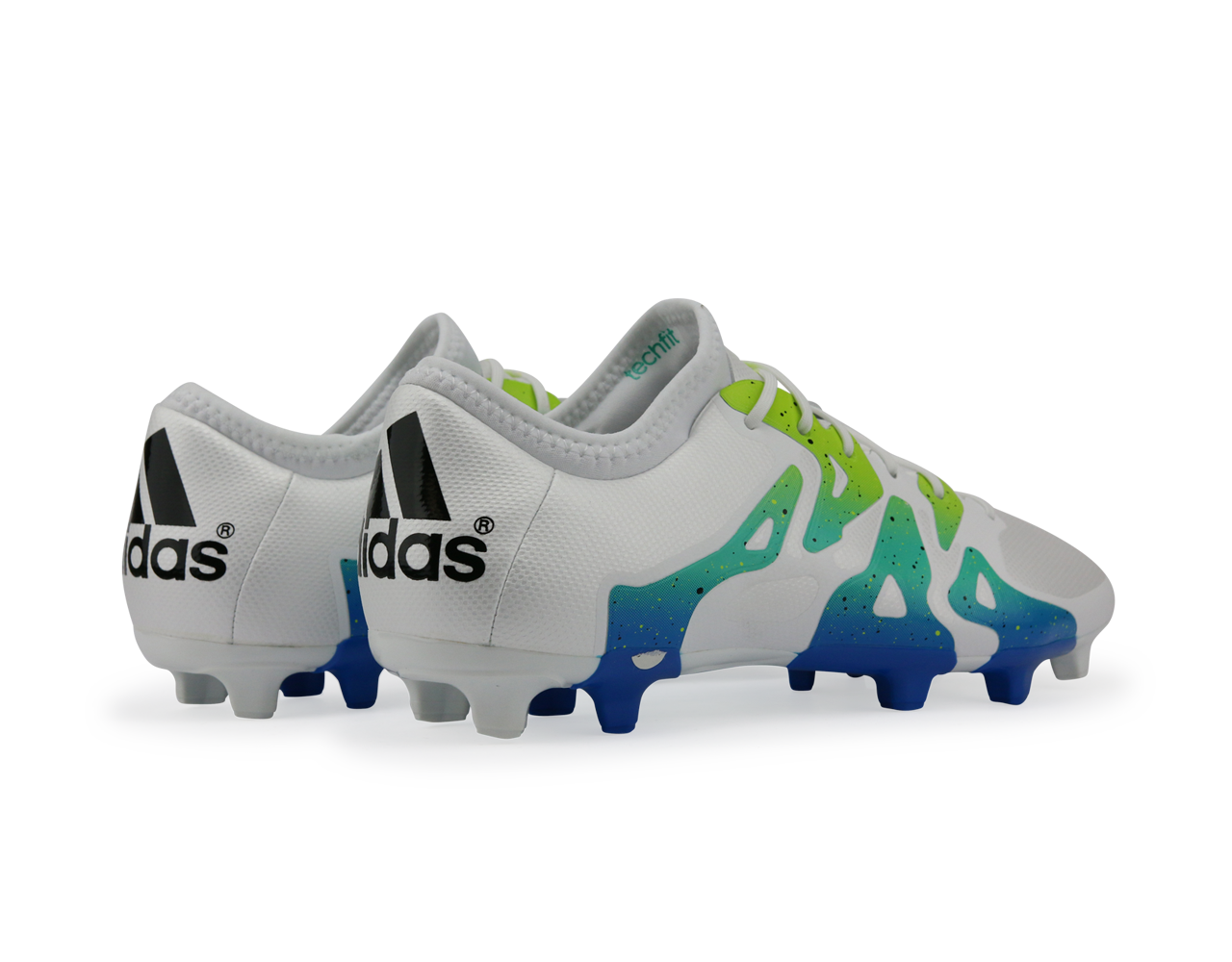 adidas Men's X 15.2 FG/AG White/Core Black/Solar Slime