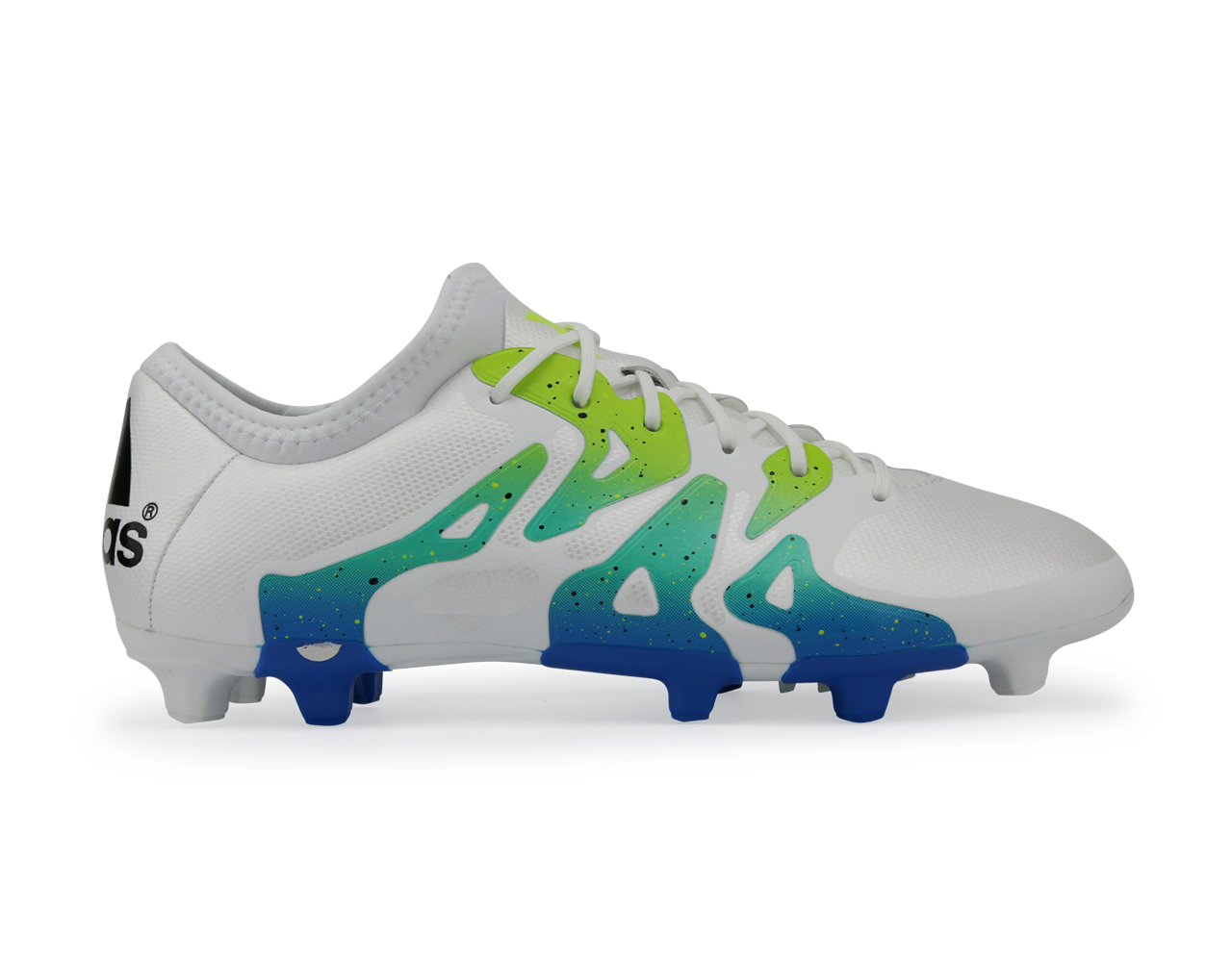 adidas Men's X 15.2 FG/AG White/Core Black/Solar Slime