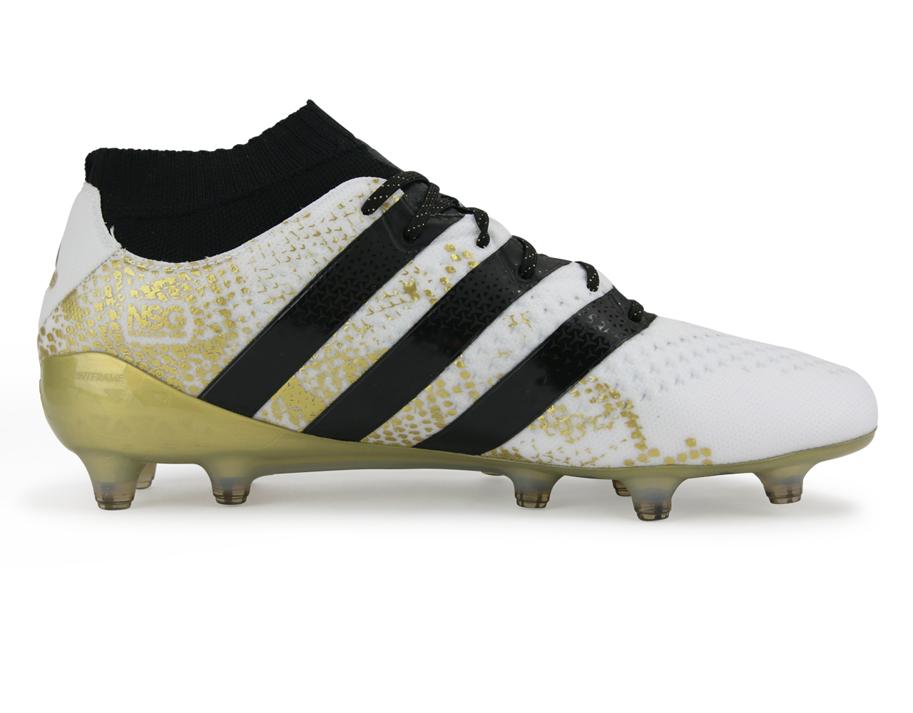 adidas Men's ACE 16.1 Primeknit FG White/Core Black/Gold Metalic
