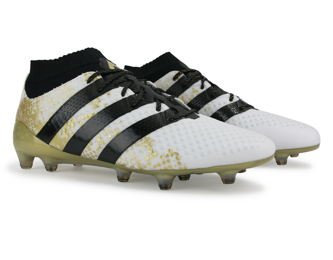 adidas Men's ACE 16.1 Primeknit FG White/Core Black/Gold Metalic