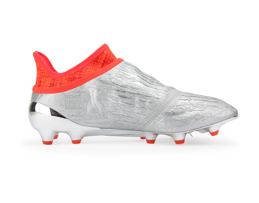adidas Men's X 16+ PURECHAOS FG Silver Metalic/Core Black/Solar Red