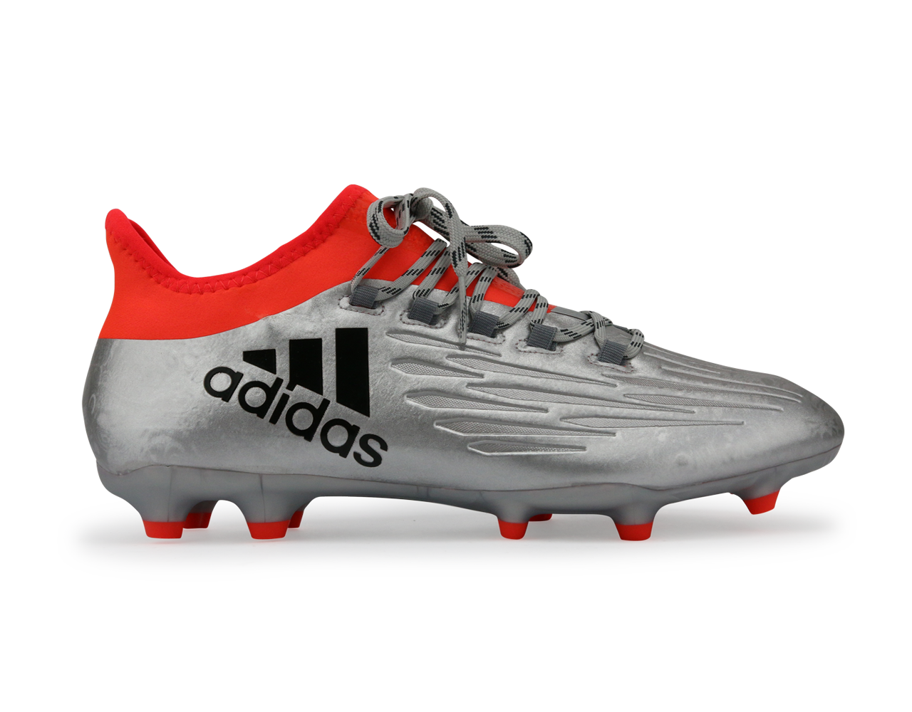 adidas Men's X 16.2 FG Silver Metallic/Black/Solar Red