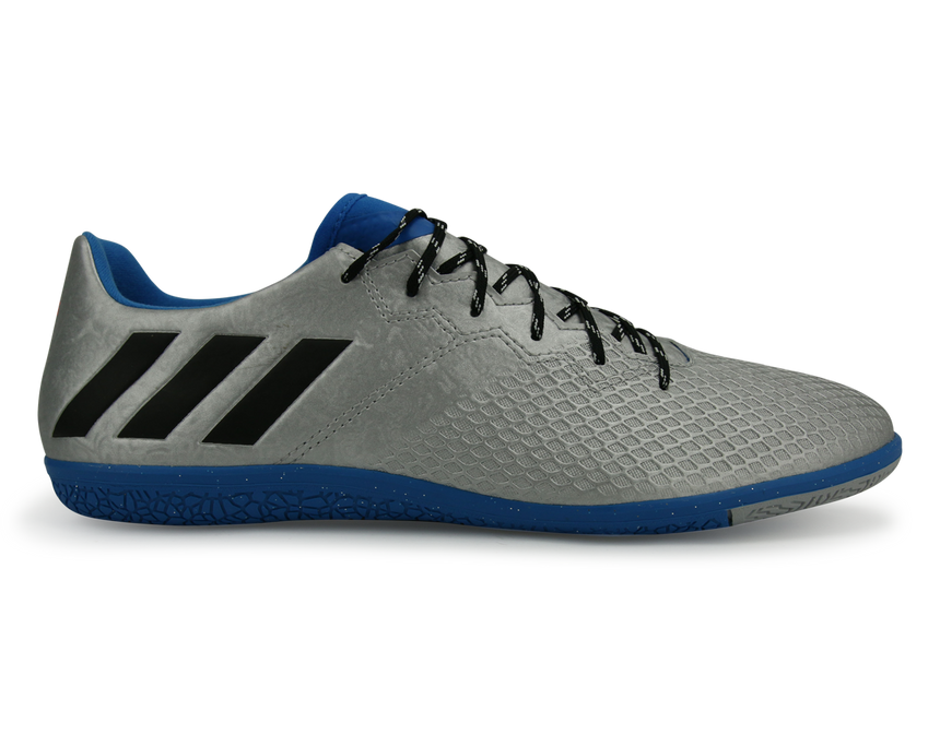 adidas Men's Messi 16.3 Indoor Soccer Shoes Silver Metallic/Core Black/Sho Blue