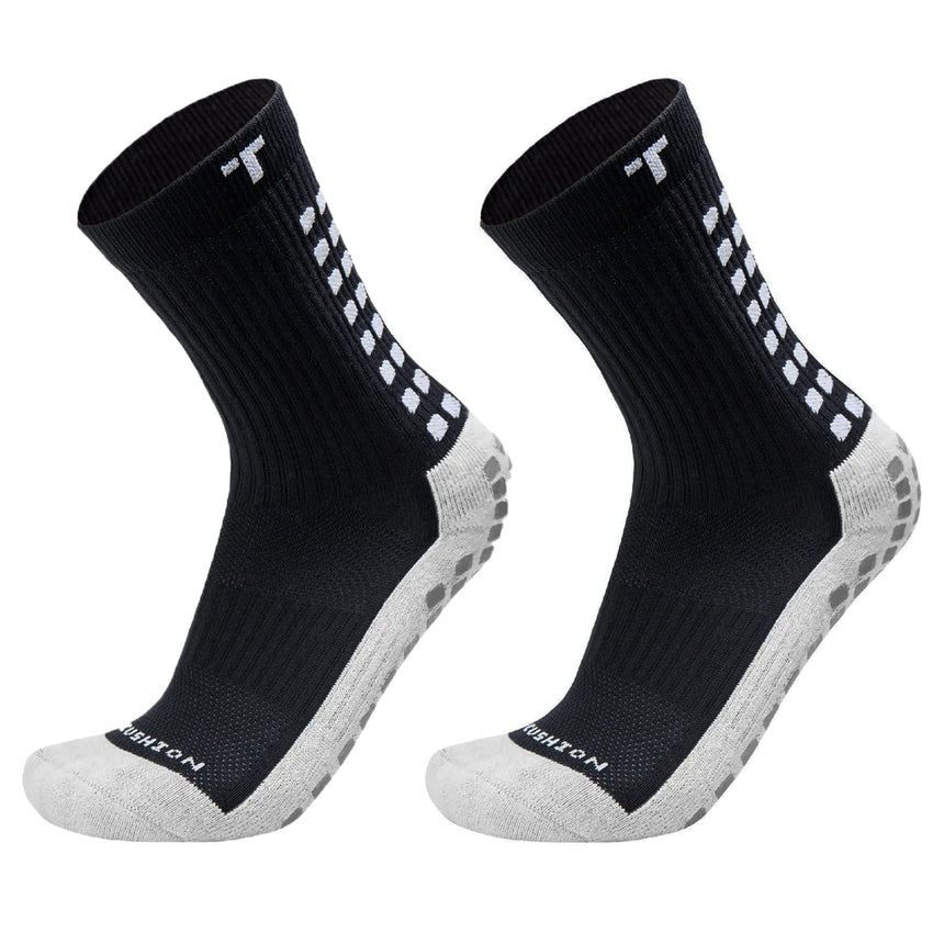 TRUsox 3.0 Mid-Calf Cushioned Grip Socks Black/White