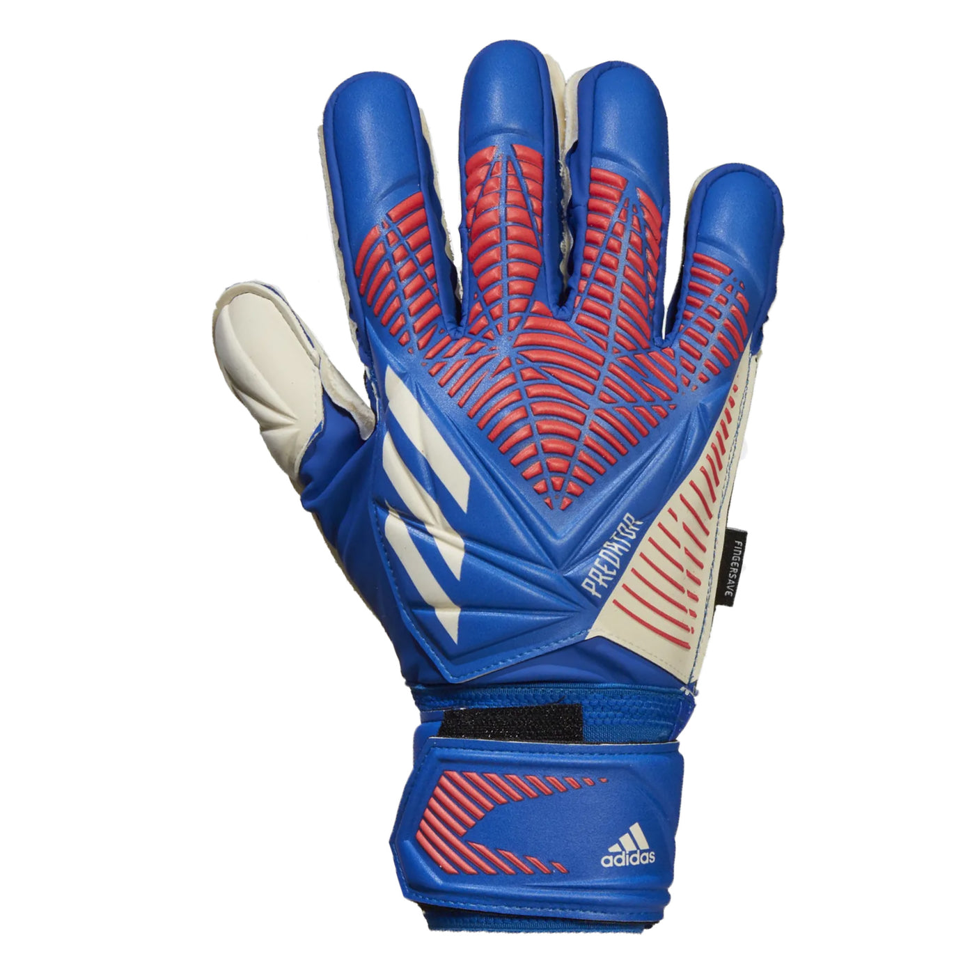 adidas Mens Predator Match Fingersave Goalkeeper Gloves Sapphire Edge Left