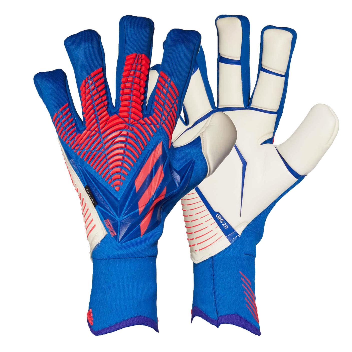 adidas Mens Predator Pro Fingersave Goalkeeper Gloves Sapphire Edge Front