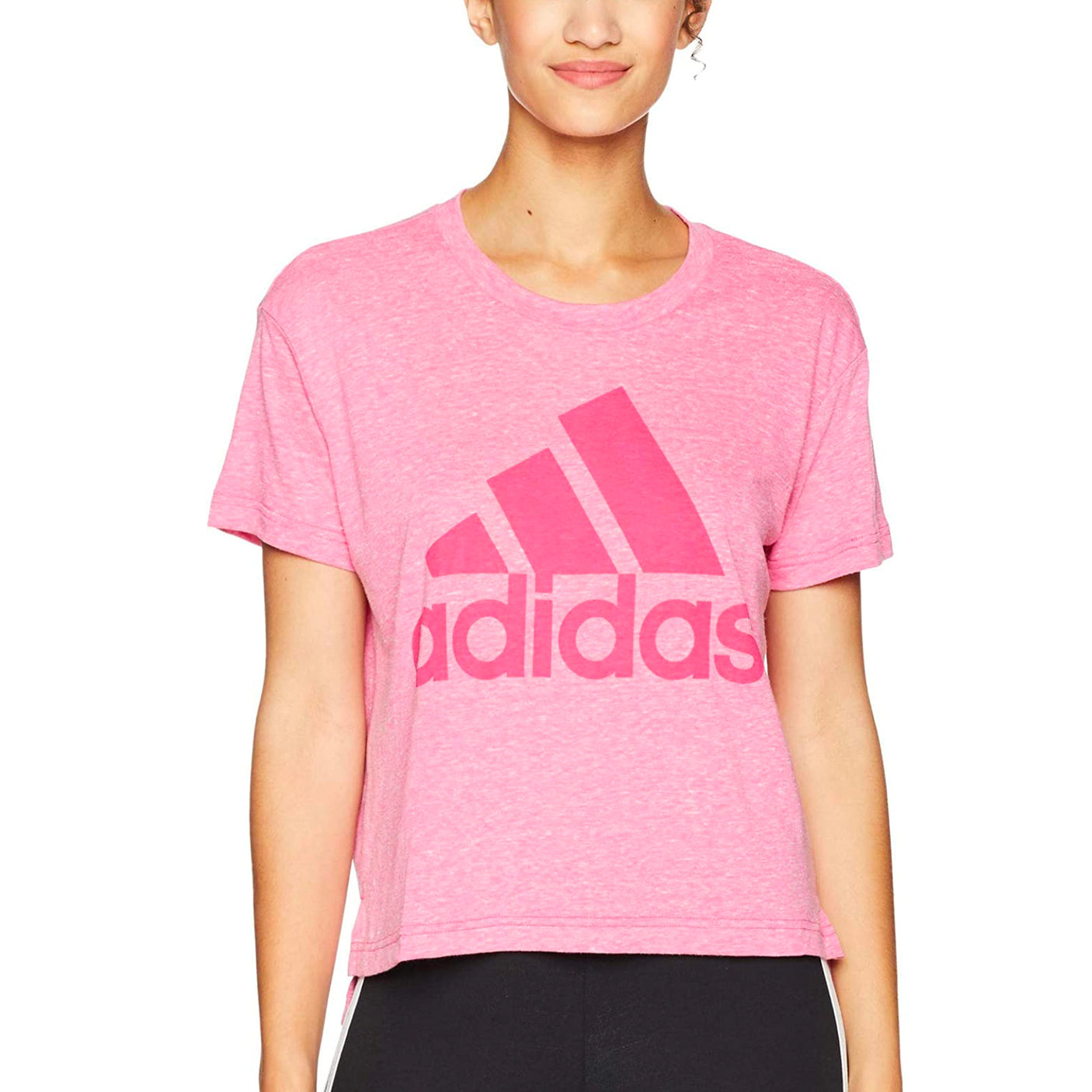 adidas Womens Boxy Badge of Sport Tee Pink