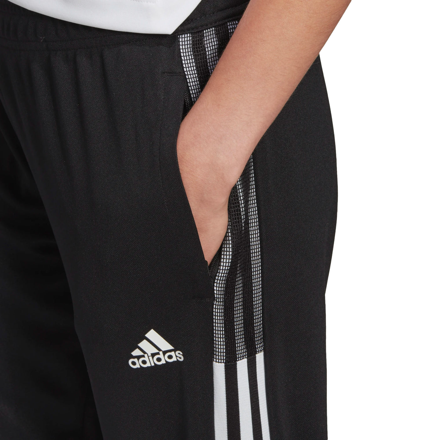 adidas Women's Tiro 21 Track Pants Black/White Model Pocket Zoomed