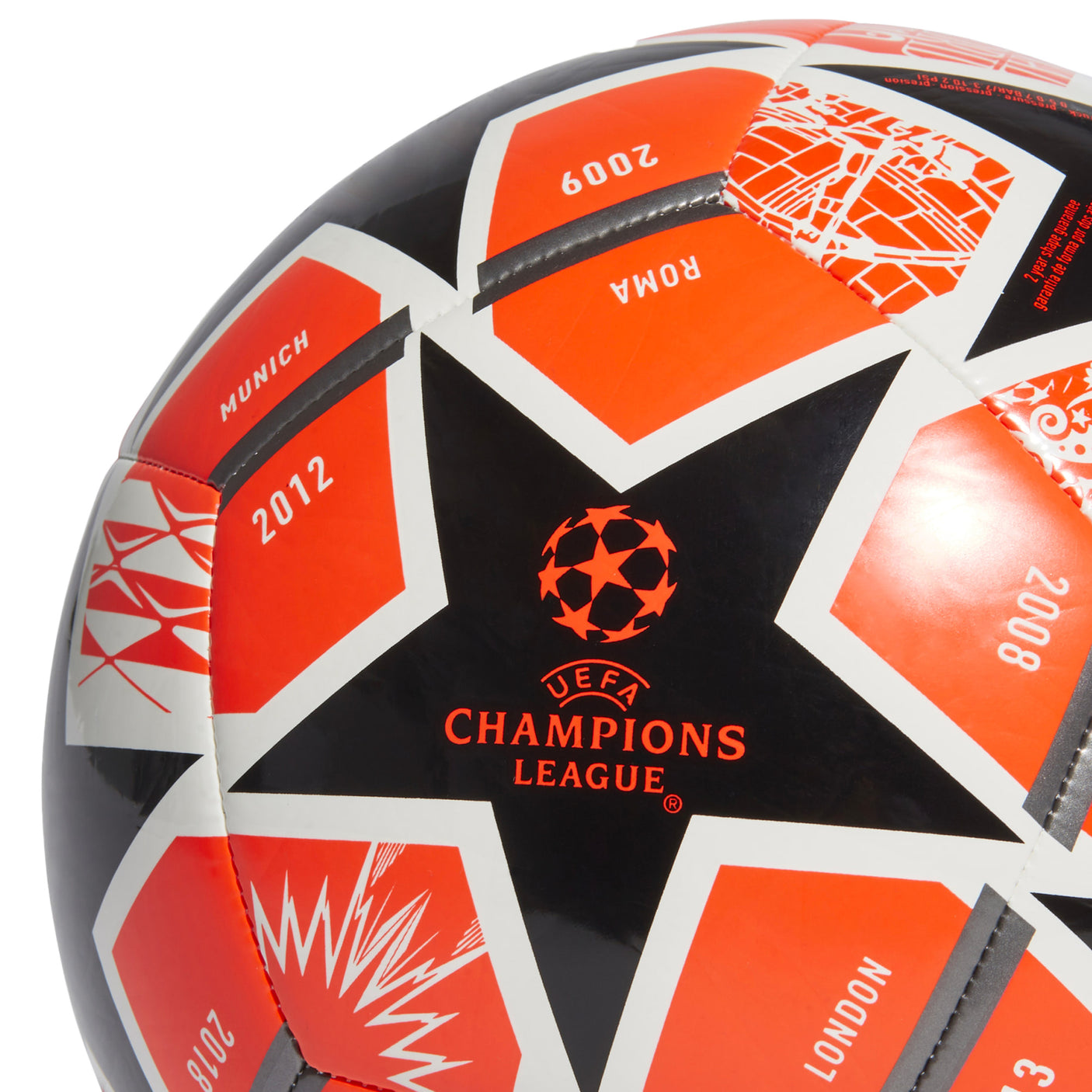 adidas Finale 21 20th Anniversary UCL Club Ball Solar Red/Black UEFA logo Zoomed