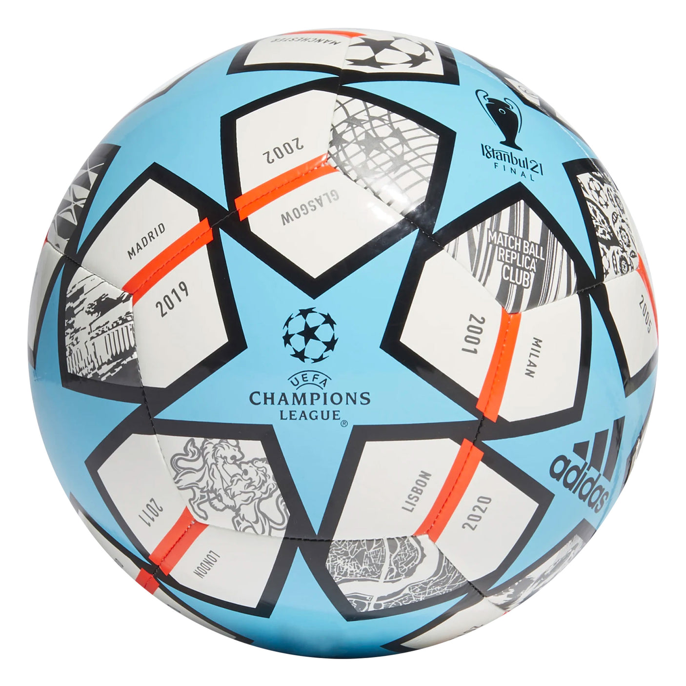 adidas Finale 21 20th Anniversary UCL Club Ball White/Blue Back