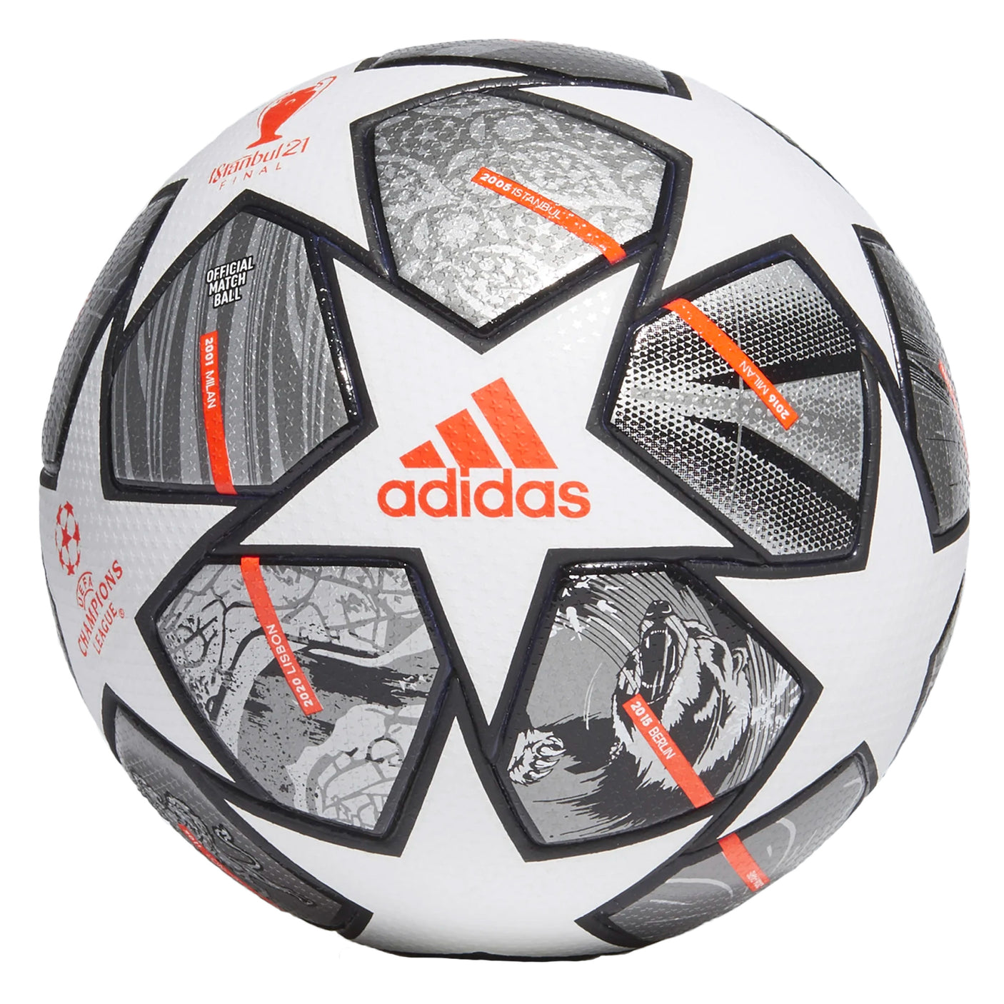 adidas Finale 21 20th Anniversary UCL Pro Ball White/Silver adidas logo