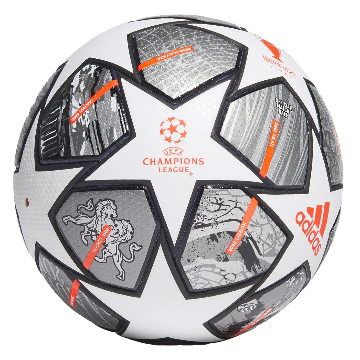 adidas Finale 21 20th Anniversary UCL Pro Ball White/Silver Champions League Logo