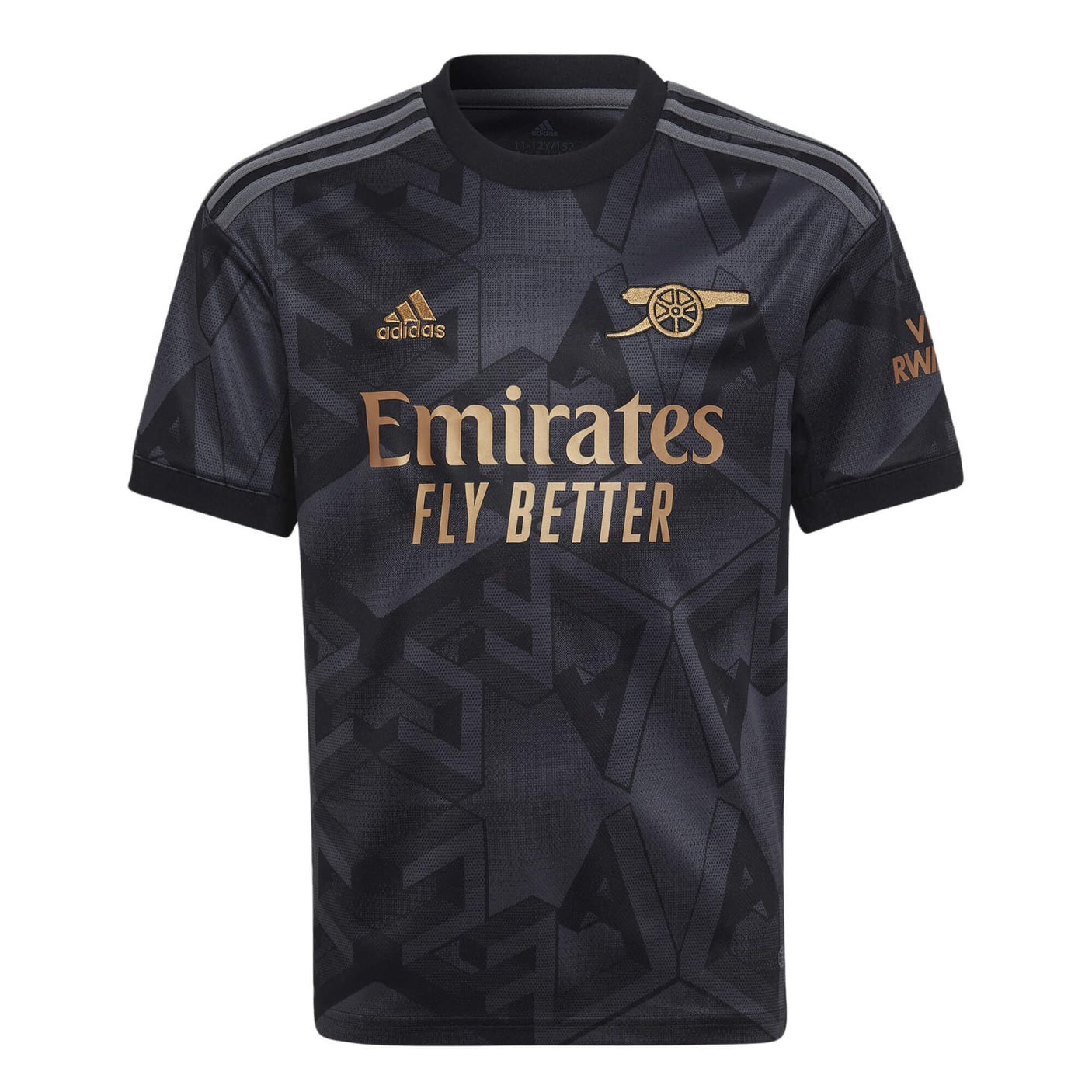 adidas Kids Arsenal 2022/23 Away Jersey Black Front