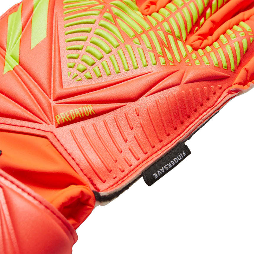 adidas Kids Predator Edge Match Fingersave Goalkeeper Gloves Solar Red/Solar Green Fingersave